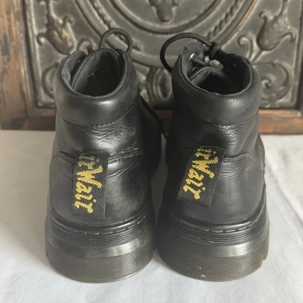 Dr Martens Black Bonny Leather Boots Mens 10 Women's 11 Lace Up Air Wair Chukka